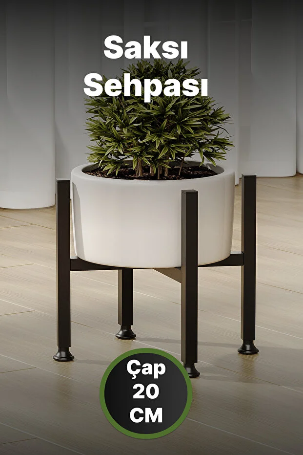 Metal Çiçeklik Saksı Standı Dekoratif Bahçe Mobilyası Saksı Altlığı Standı